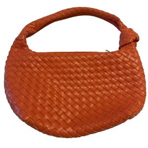 NEW Target Woven Vegan Leather orange Hobo bag